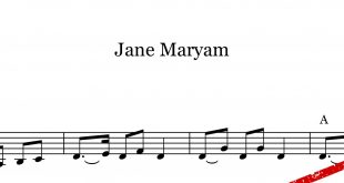 نت آهنگ جان مریم برای تار وسه تار