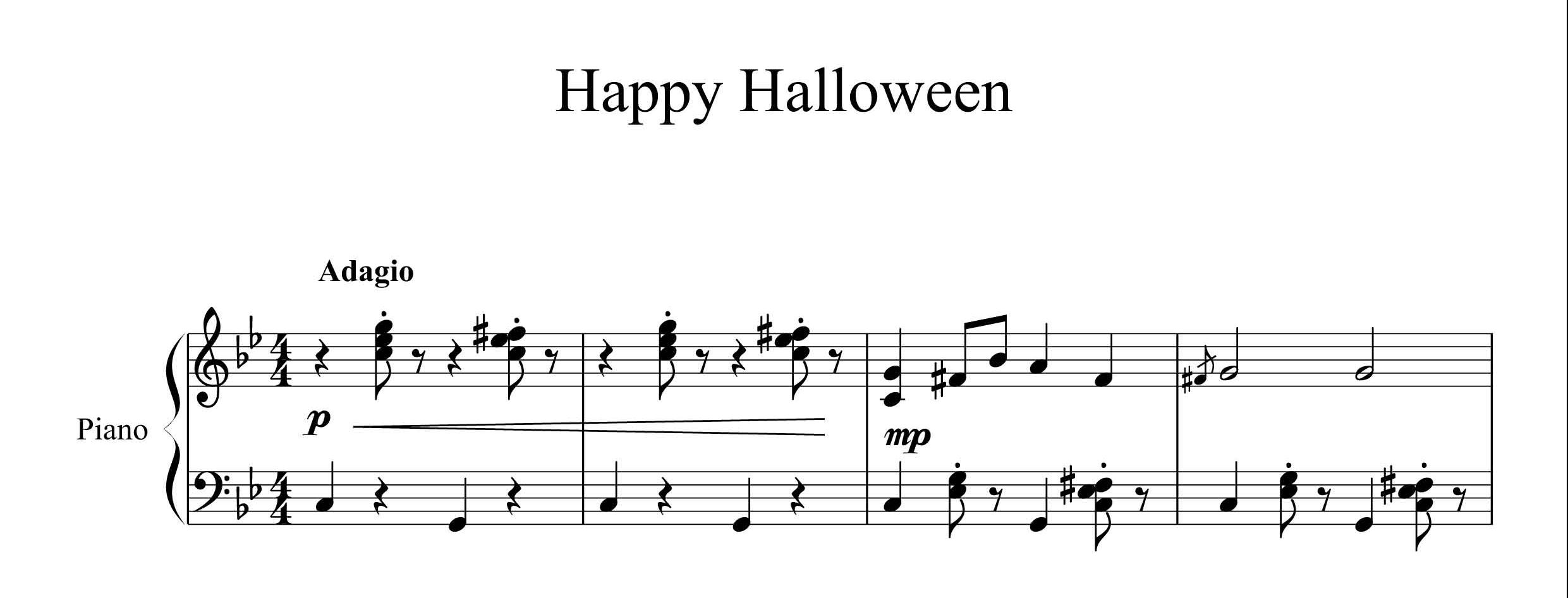 نت آهنگ هالووین برای پیانو