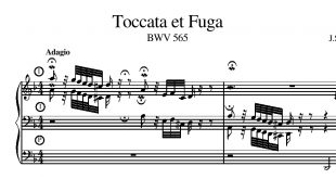 نت قطعه Toccata et Fuga از باخ