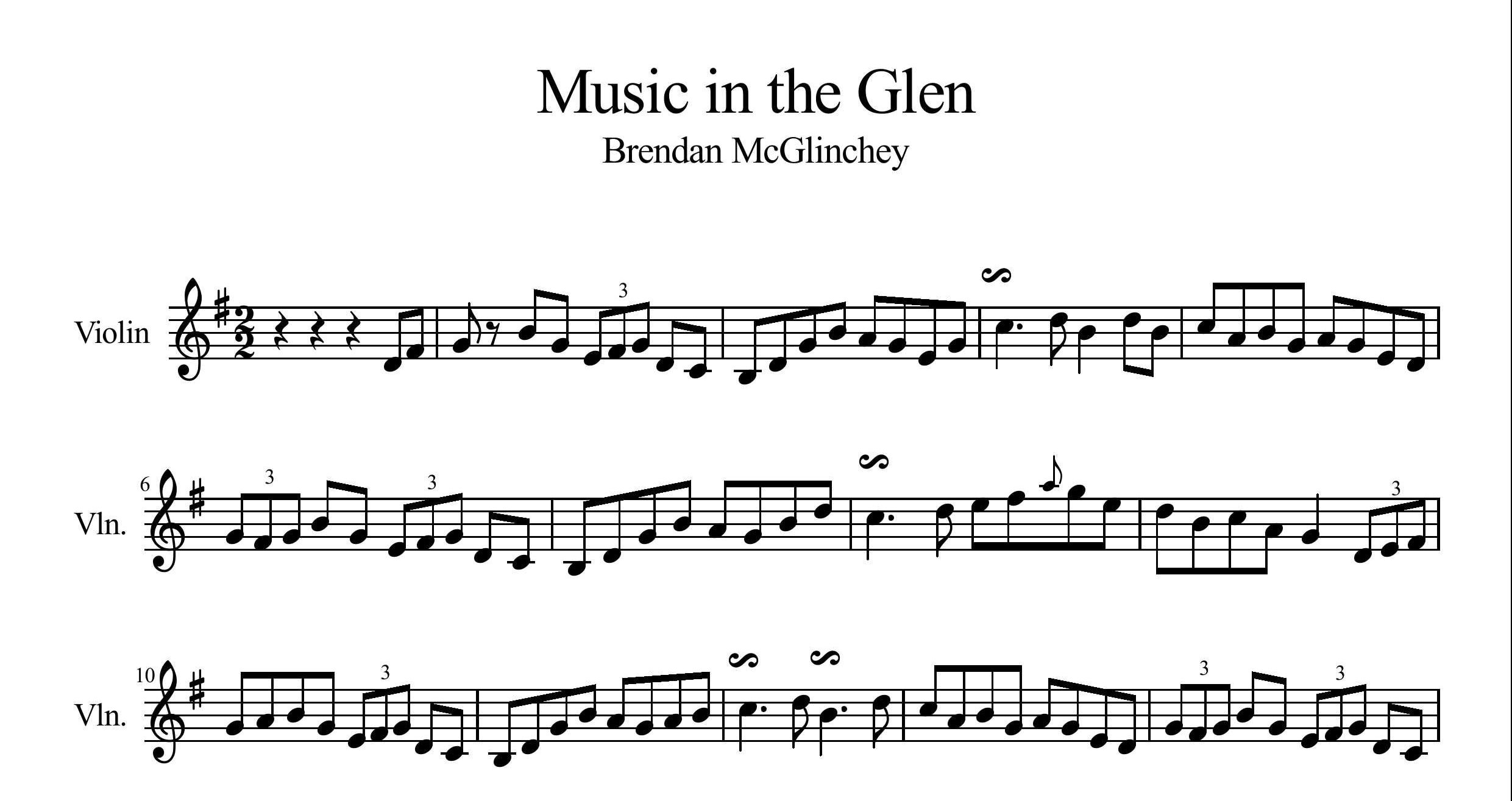نت ویولن Music in the Glen
