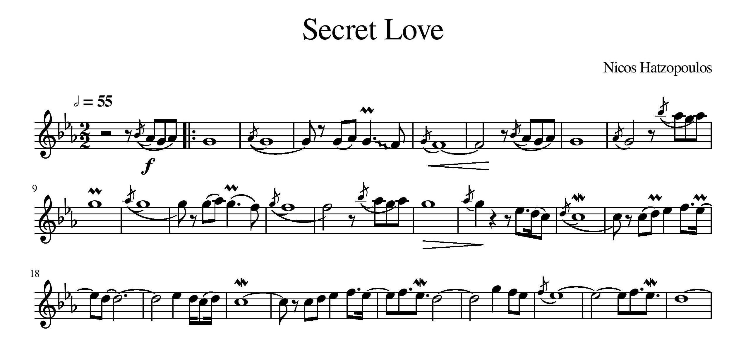 نت ویولن Secret Love