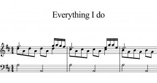 نت پیانو آهنگ Everything I do نسخه متوسط