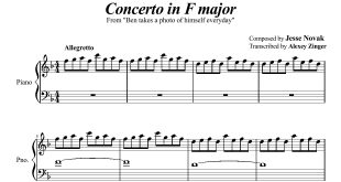 نت پیانوی قطعه Concerto in F major