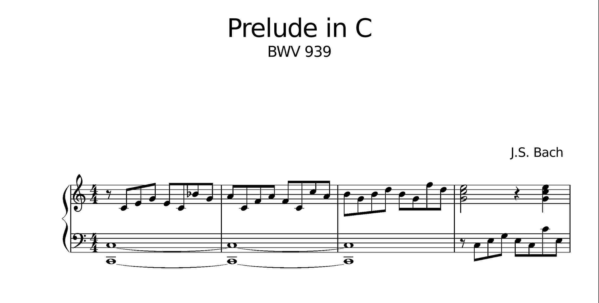 نت پیانوی قطعه Prelude in C