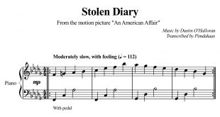 نت پیانوی قطعه Stolen Diary