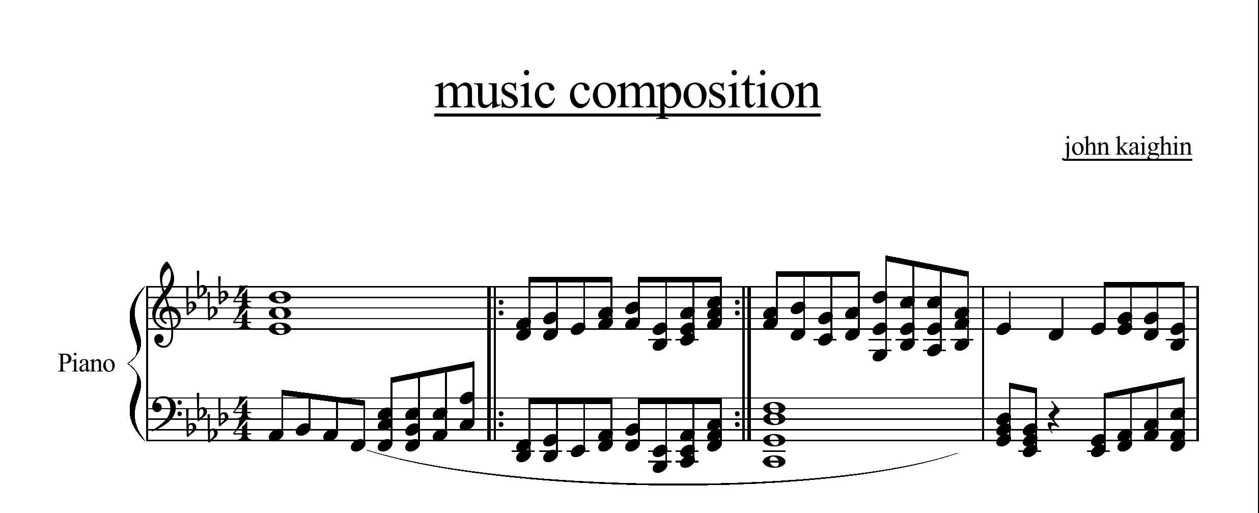نت پیانوی قطعه music composition