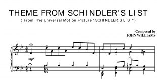نت پیانوی موسیقی متن فیلم Schindlers list
