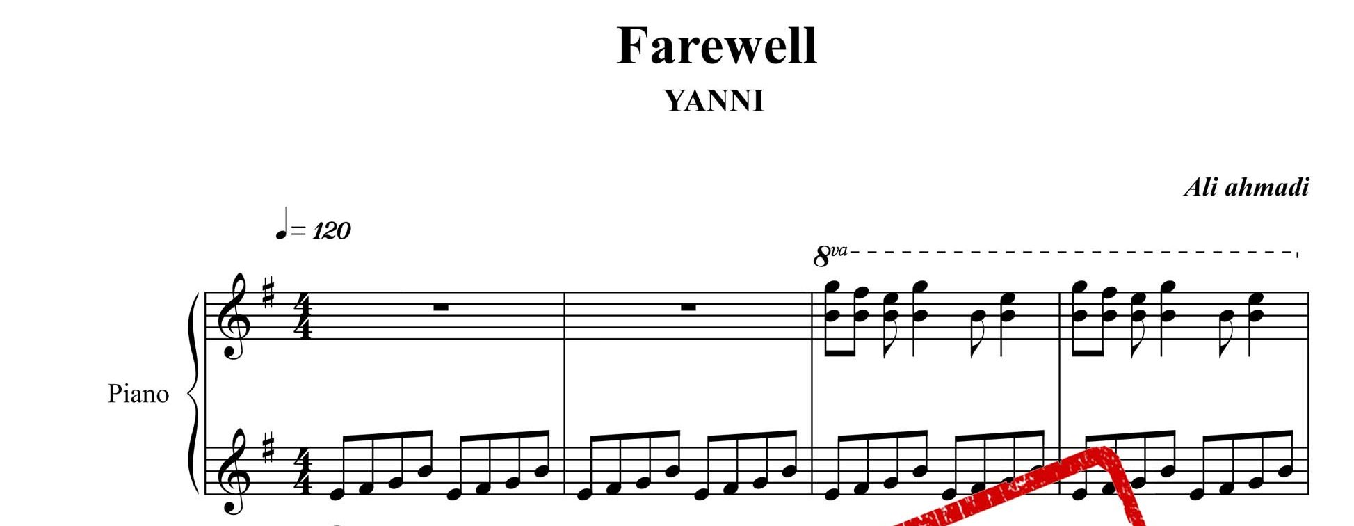نت آهنگ Farewell new برای پیانو