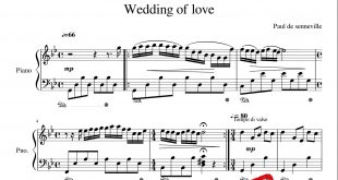 نت آهنگ Wedding of love از کلایدر من برای پیانو