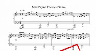 نت موسیقی بازی max payne برای پیانو