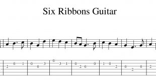 نت و تبلچر Six Ribbons برای گیتار