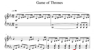 نت پیانو آهنگ Game of Thrones نسخه متوسط