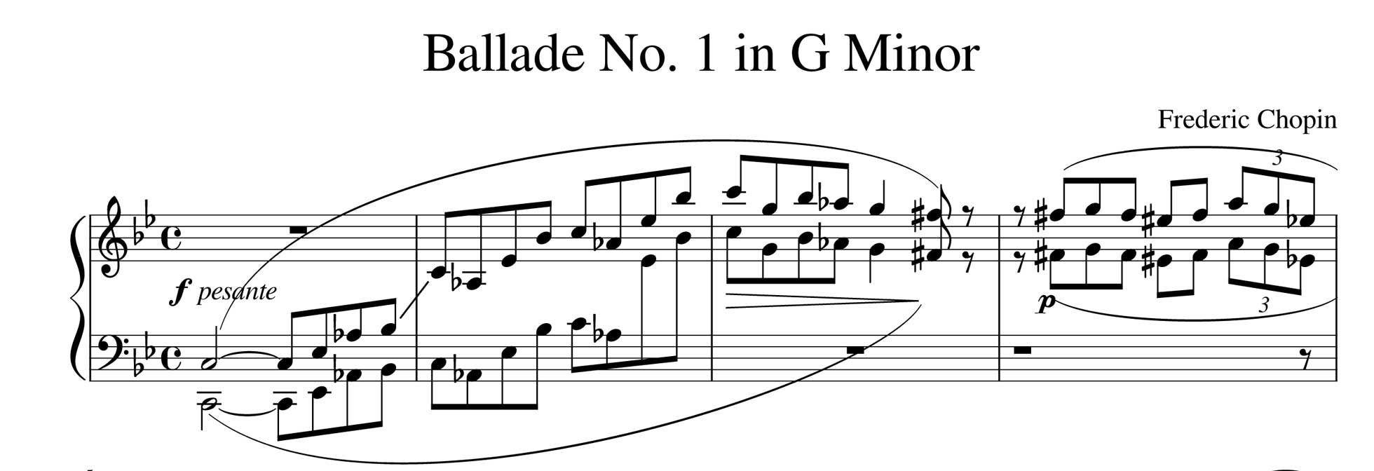 نت پیانوی Ballade No 1 in G minor chopin