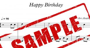 نت پیانوی Happy Birthday