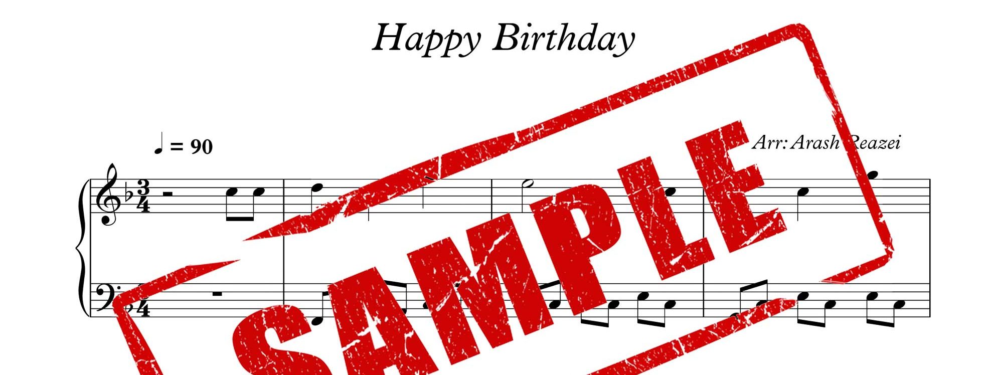 نت پیانوی Happy Birthday