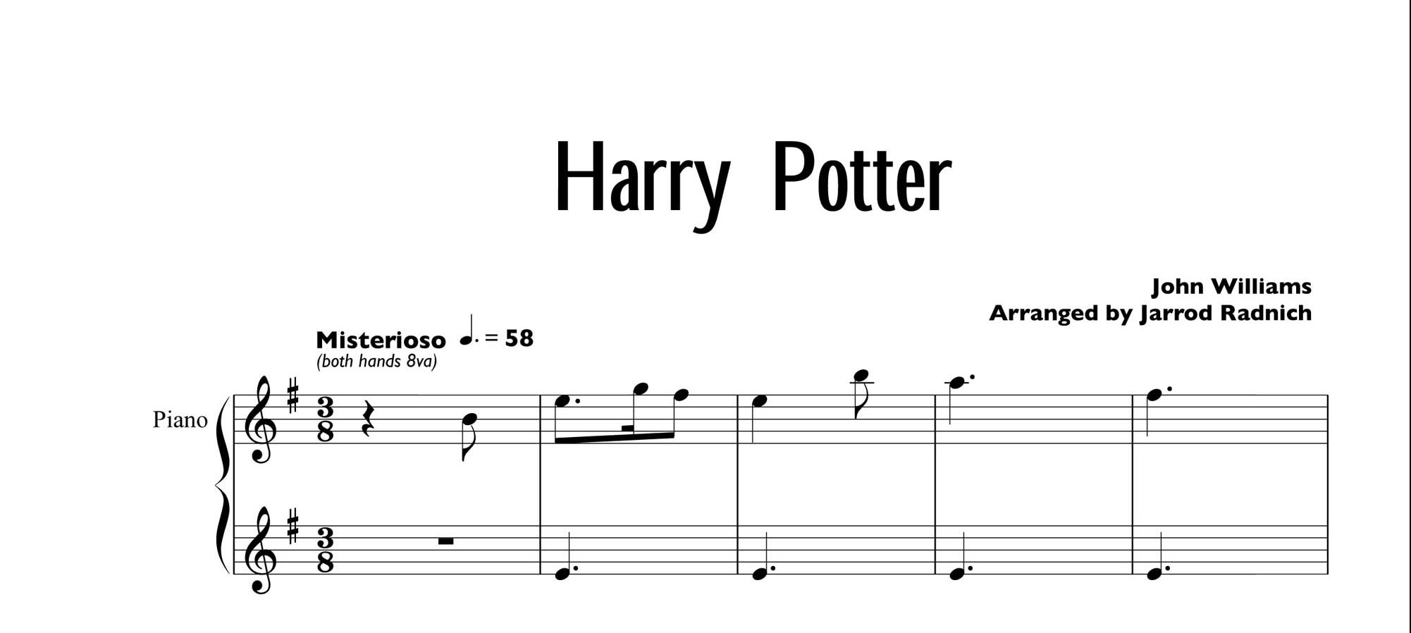 نت پیانوی Harry Potter Hedwig s Theme