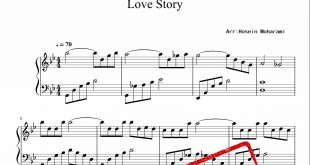 نت آهنگ Love Story برای پیانو