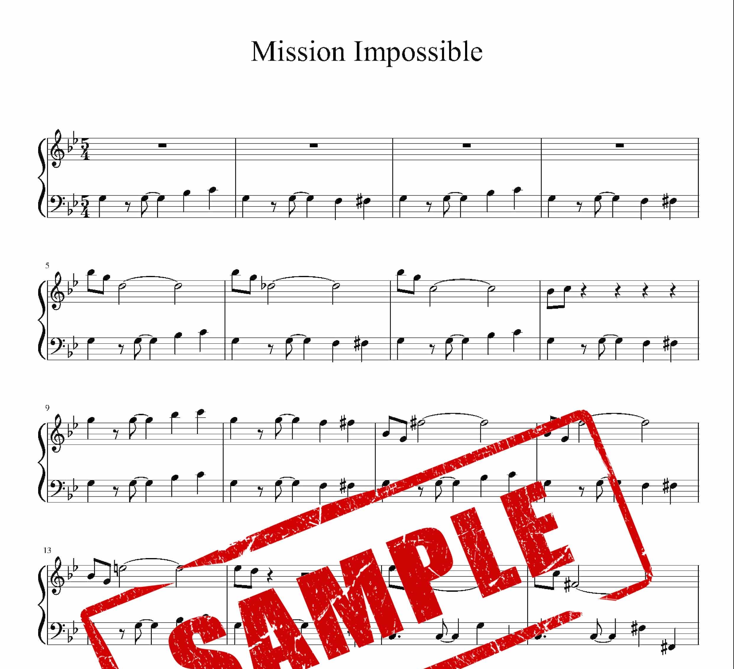 نت پیانو فیلم ماموریت غیر ممکن Mission Impossible