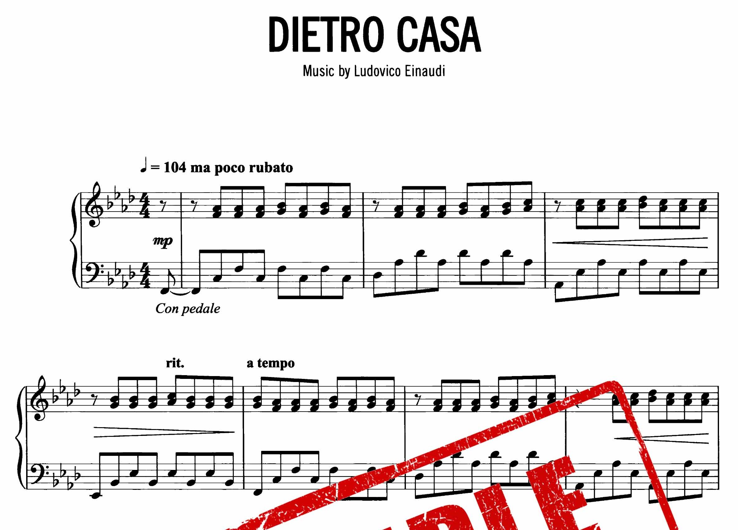 نت پیانوی Dietro Casa از لودویکو اناودی
