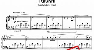 نت پیانوی I Giorni از اودویکو اناودی