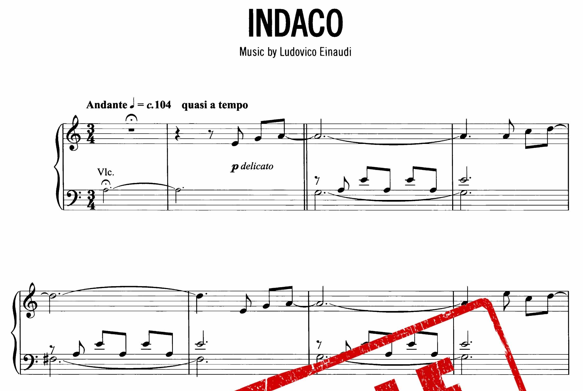 نت پیانوی Indaco از لودویکو اناودی