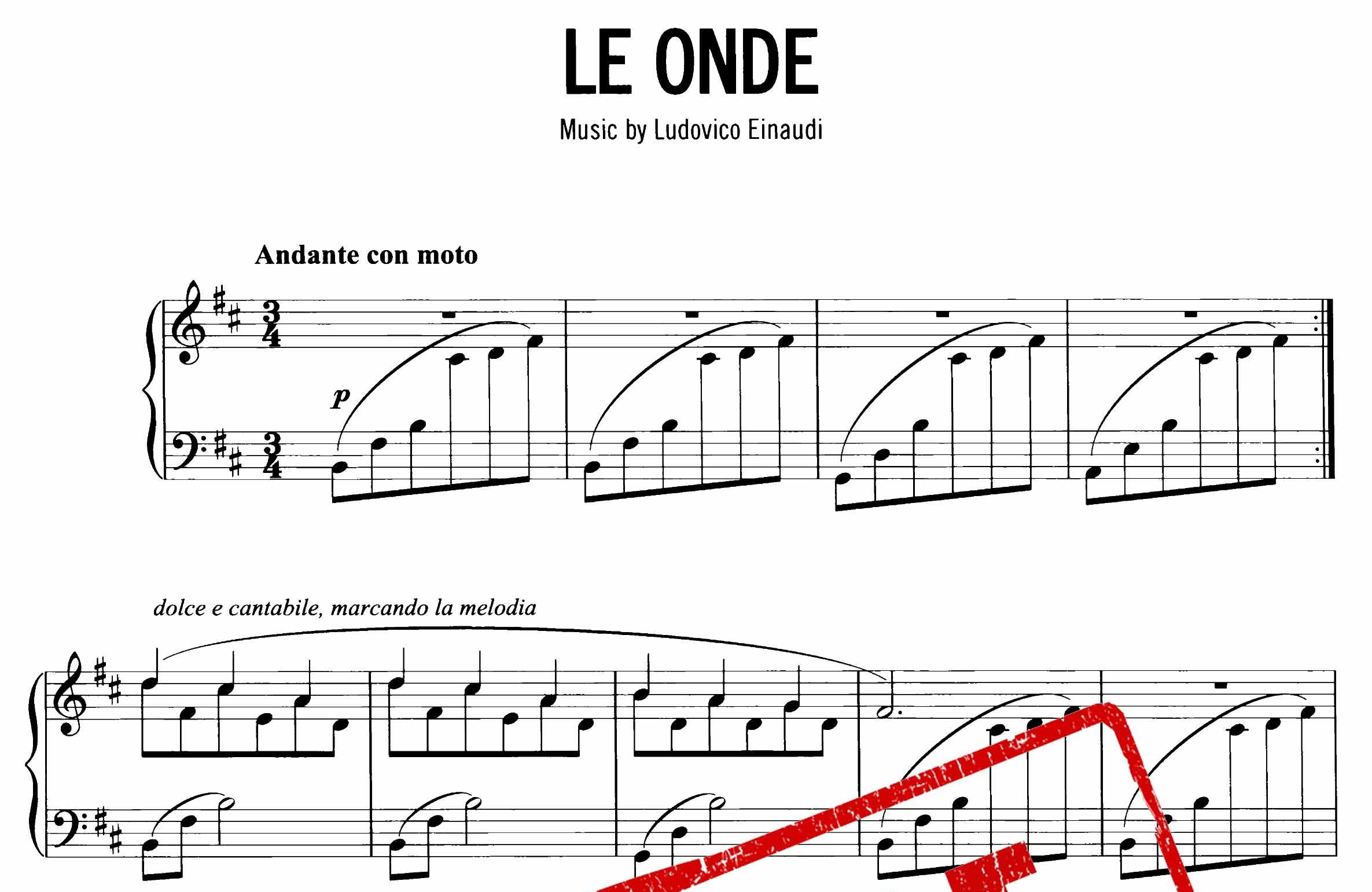 نت پیانوی Le onde از لودویکو اناودی
