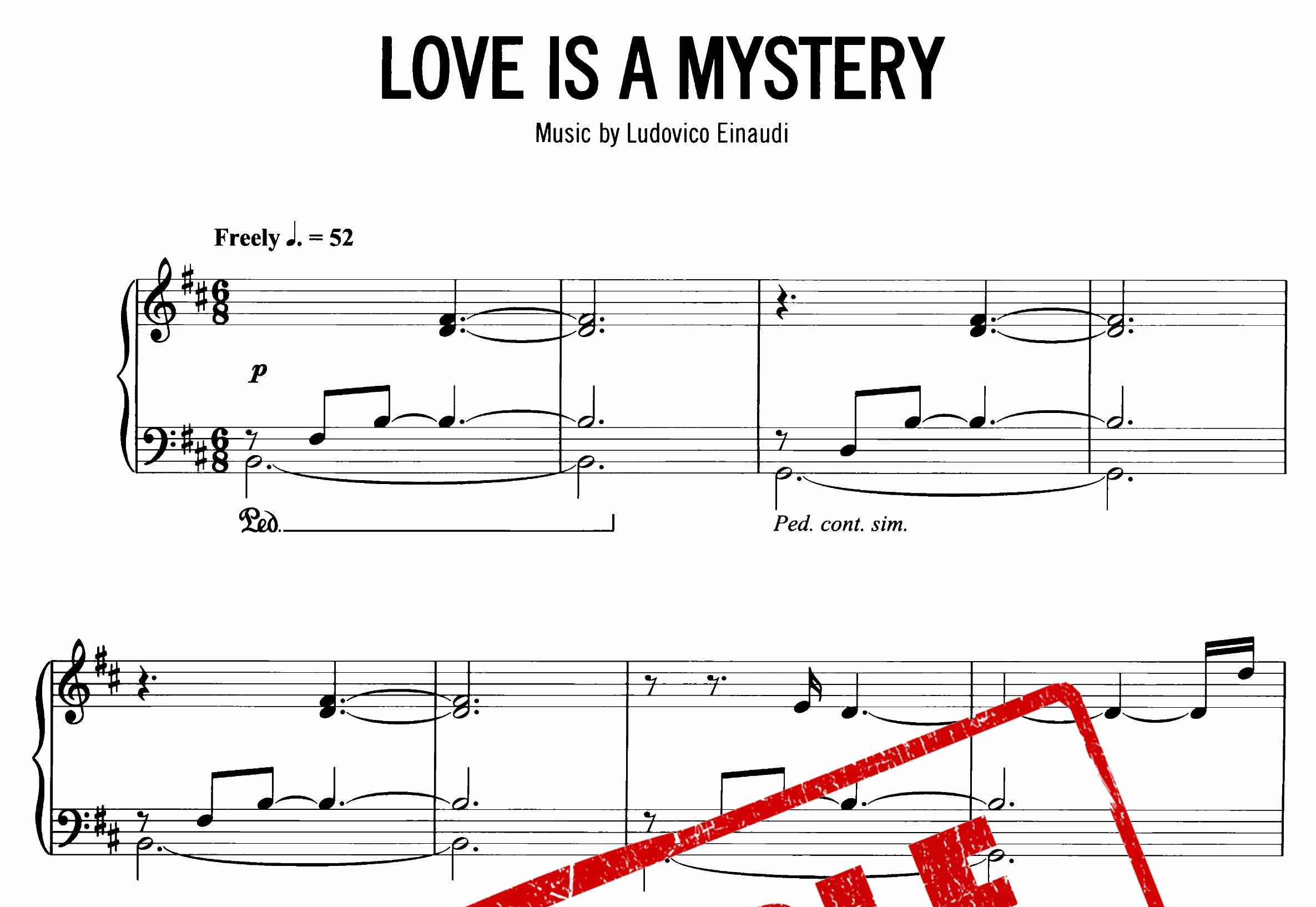 نت پیانوی Love is a mystery از لودویکو اناودی