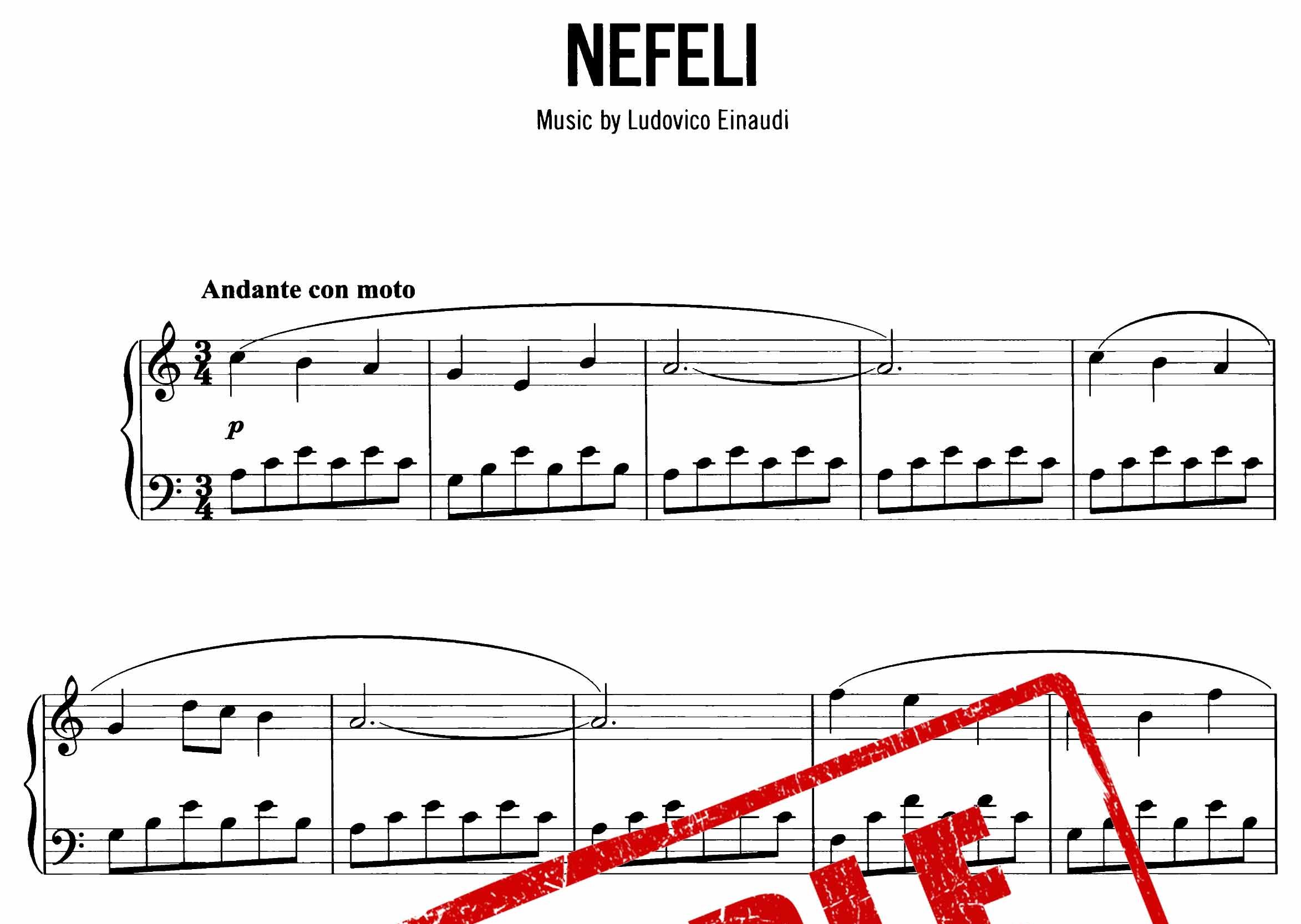 نت پیانوی Nefeli از لودویکو اناودی