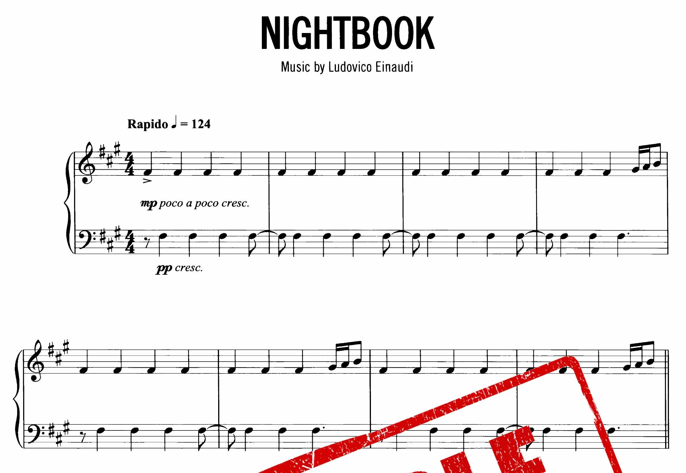 نت پیانوی Nightbook از لودویکو اناودی