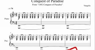 نت پیانوی فتح بهشت ونجلیس Conquest of Paradise 1492