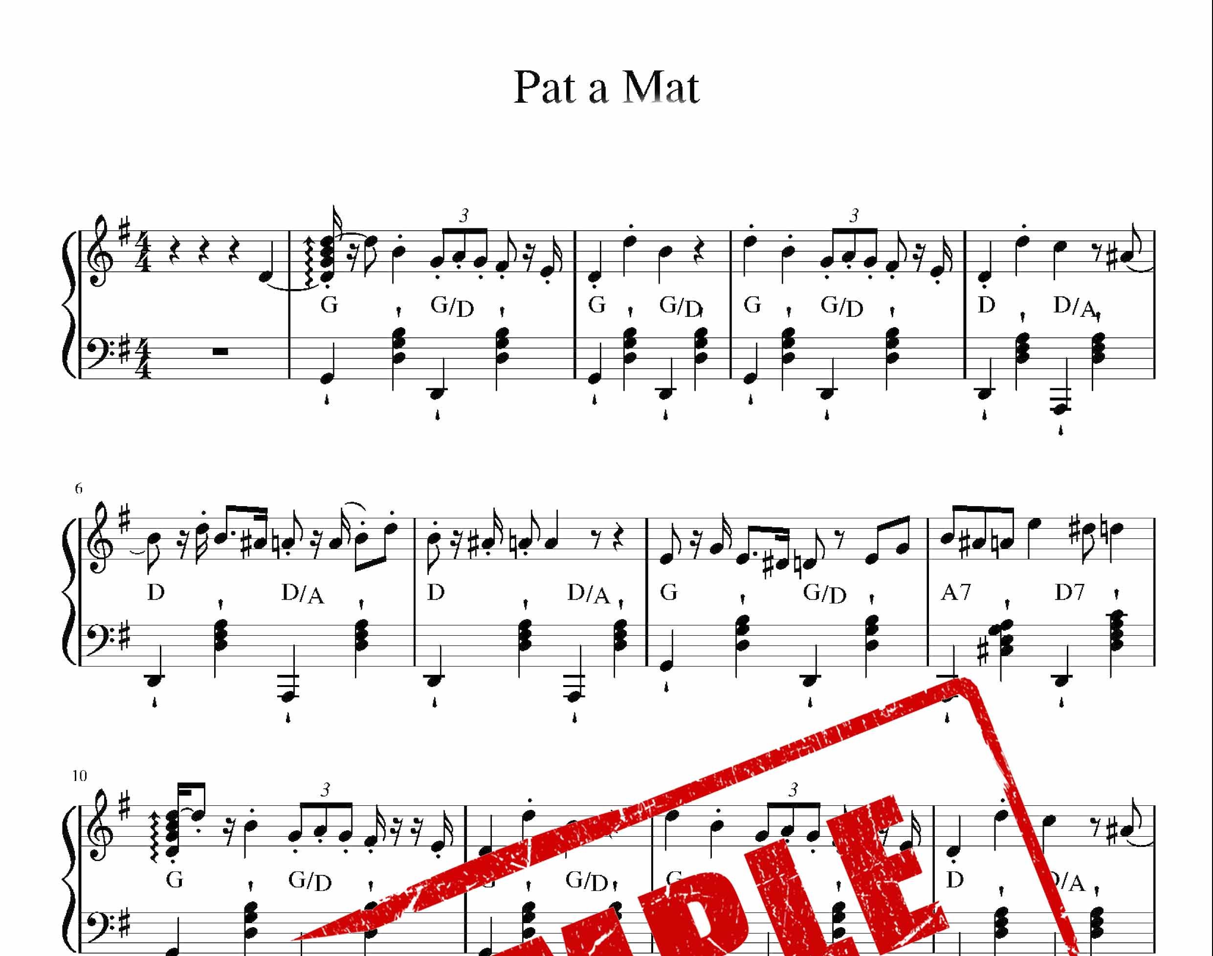 نت ملودی Pat and Mat برای پیانو و کیبورد