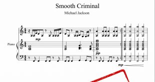 نت پیانوی آهنگ smooth criminal از مایکل جکسون