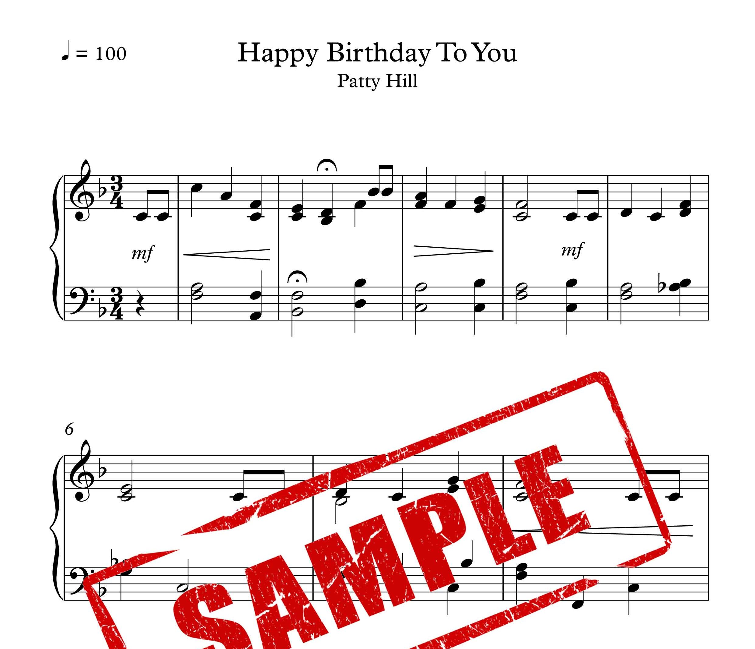 نت پیانوی آهنگ تولد happy birthday to you