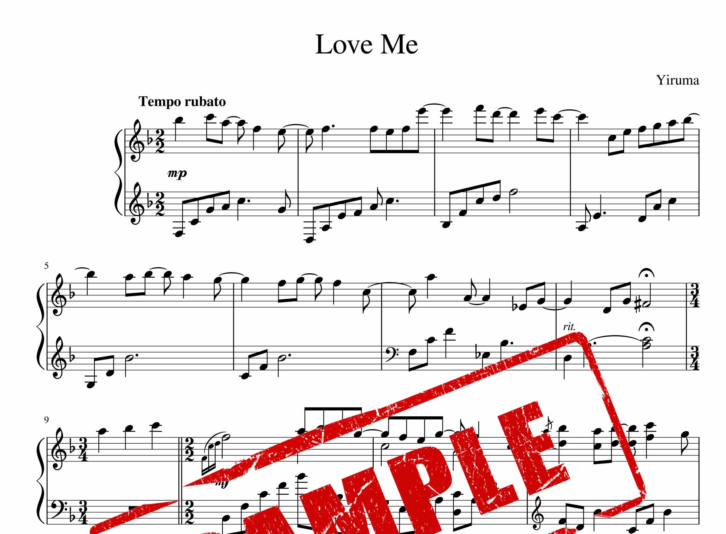 نت پیانوی آهنگ لایت Love Me