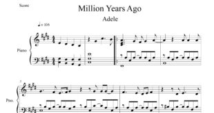 نت پیانو قطعه Million Years Ago از ادل