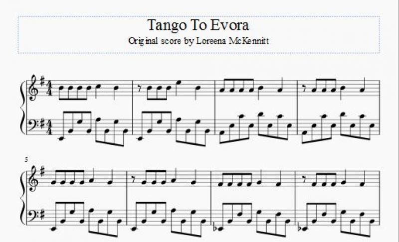 نت پیانو  Tango to Evora (گل ارکیده) برای نوازندگان مبتدی | نت پیانو لورینا مک‌ کنیت
