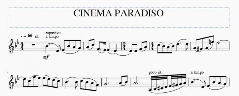 نت ویولن نت ویولن موسیقی فیلم Cinema Paradiso برای نوازندگان متوسط | نت ویولن انیو موریکونه