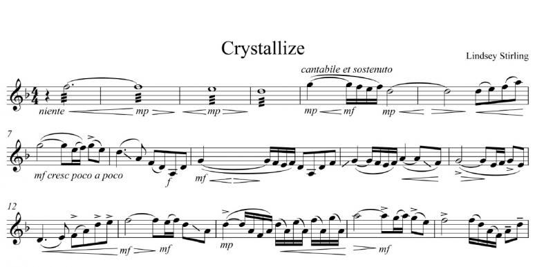 نت ویولن  crystallize برای نوازندگان متوسط | نت ویولن لیندزی استرلینگ