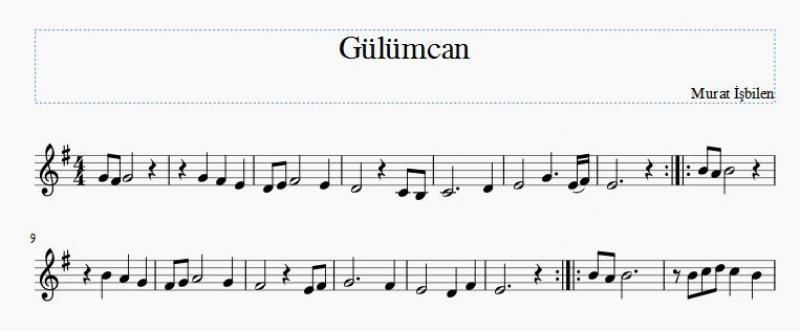 نت ویولن  Gülümcan برای نوازندگان متوسط | نت ویولن آهو ساگلام