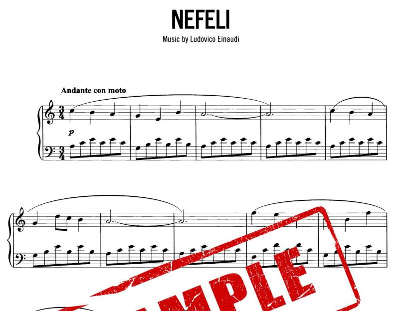 نت پیانو  Nefeli برای نوازندگان متوسط | نت پیانو لودویکو اناودی