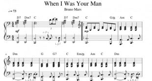 نت پیانو When I Was Your Man برای نوازندگان متوسط | نت پیانو برونو مارس