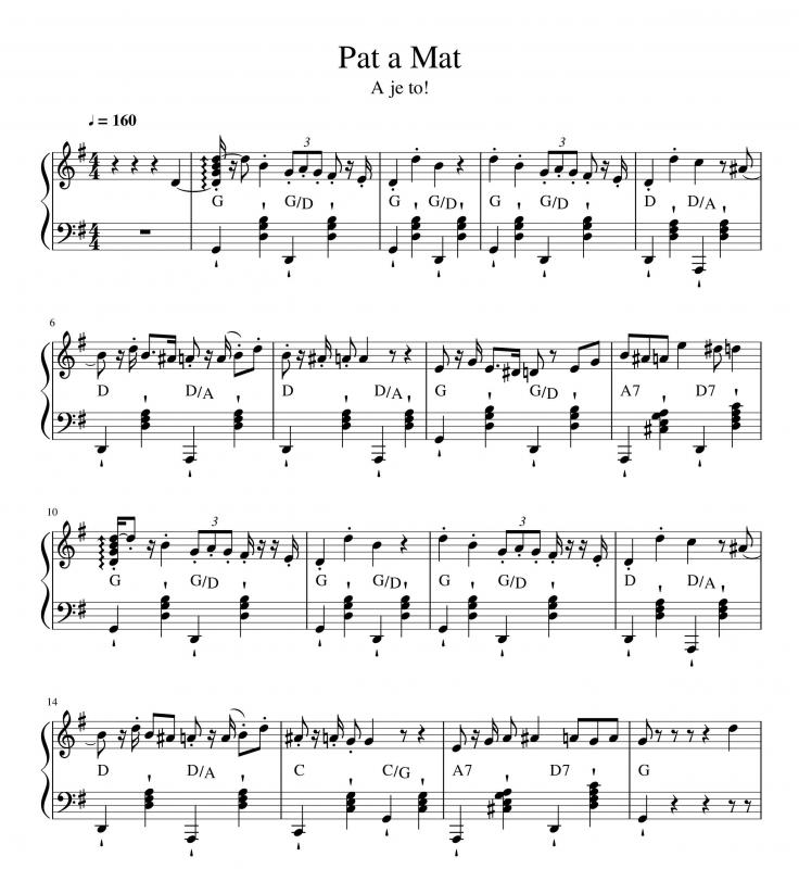 نت پیانو  کامل آهنگ پت و مت برای نوازندگان متوسط | نت پیانو پیتر اسکومال