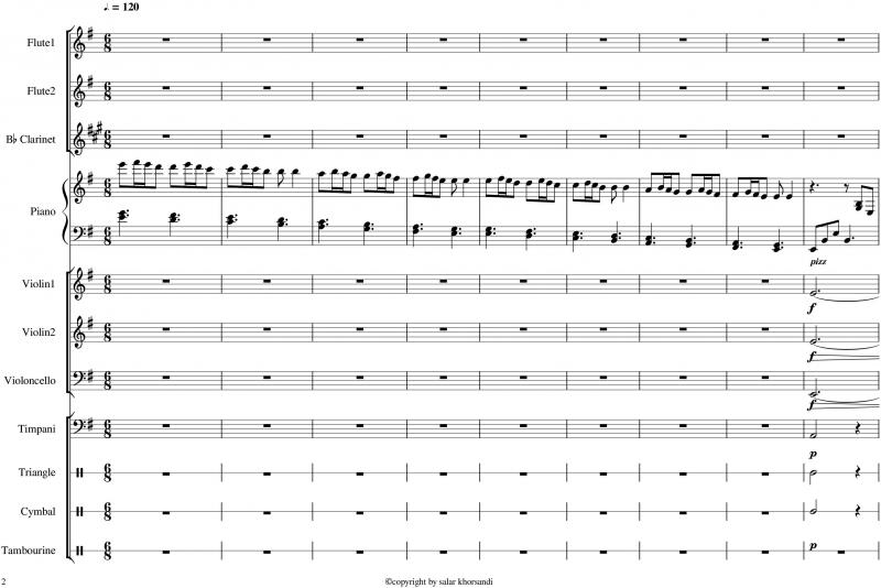 نت ویولن  آهنگ رقص بهار (spring dance) برای ارکستر کلاسیک برای نوازندگان حرفه ای | نت ویولن شهرداد روحانی