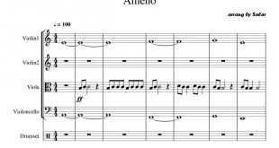 نت ویولن آهنگ (ameno) برای ارکستر کلاسیک برای نوازندگان متوسط | نت ویولن اریک لوی