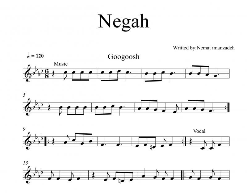 نت ویولن  نگاه ( در امتداد شب ) برای نوازندگان متوسط | نت ویولن واروژ هاخباندیان