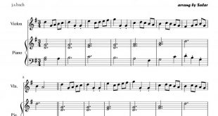 نت ویولن menuet 3 برای ویولن و پیانو برای نوازندگان مبتدی | نت ویولن یوهان سباستیان باخ