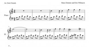 نت پیانو Mermaids اثر هانس زیمر برای نوازندگان متوسط | نت پیانو هانس زیمر