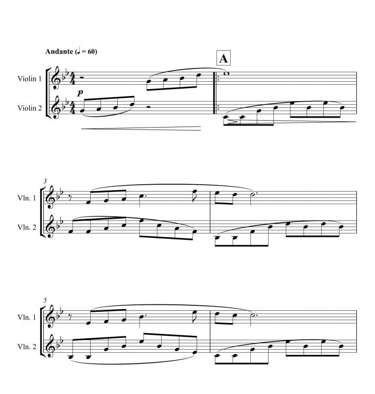 نت ویولن  آهنگ نوستالوژی برای دو نوازی ویولن از ریچارد کلایدر من برای نوازندگان مبتدی | نت ویولن ریچارد کلایدرمن