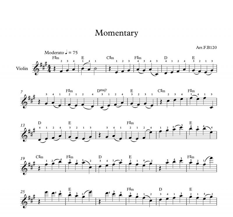 نت ویولن  Momentary به برای نوازندگان متوسط | نت ویولن اولافور آرنالس