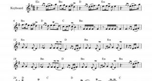 نت کیبورد آهنگ آدما به برای نوازندگان متوسط | نت کیبورد حسن لشگری